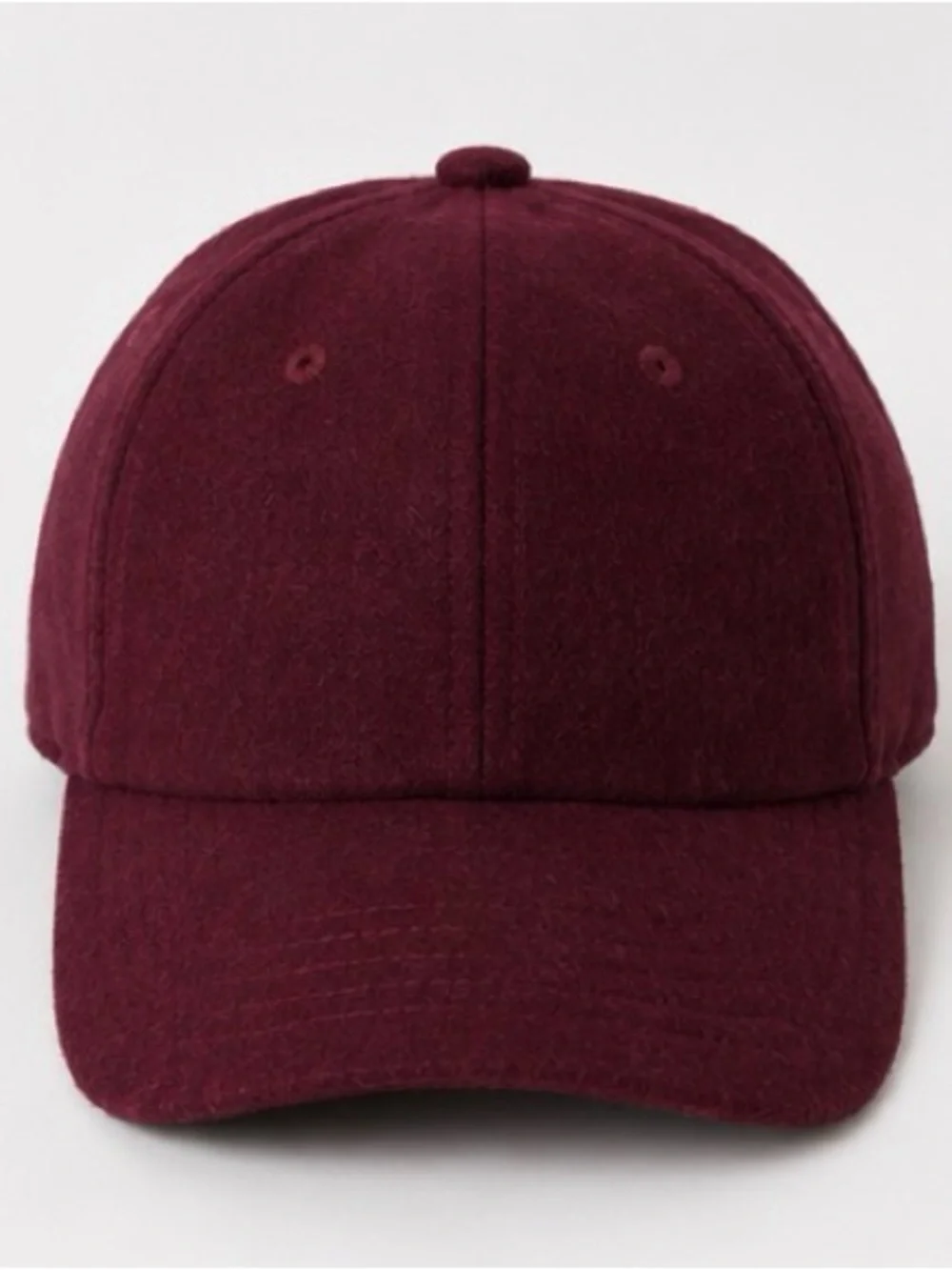 Burgundy Wool Blend Adjustable Strap Baseball Cap Hat | One Size Adjustable
